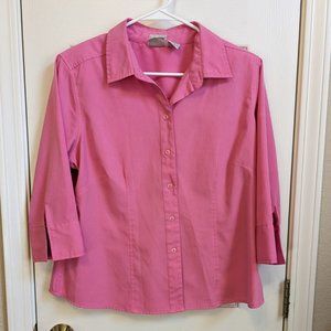 Fiorlini International Pink Long Sleeve Stretch Shirt No Iron Button Front